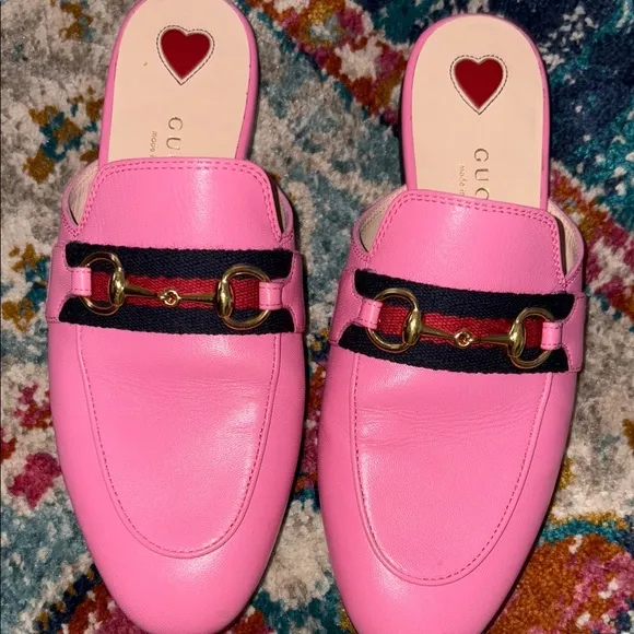 Authentic Gucci Pink Leather Loafers