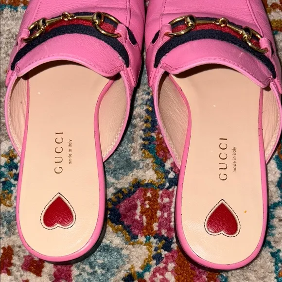 Authentic Gucci Pink Leather Loafers