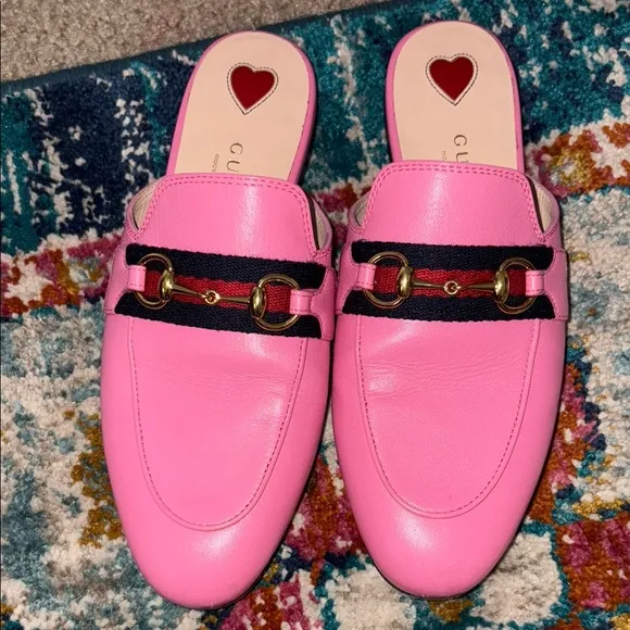 Authentic Gucci Pink Leather Loafers