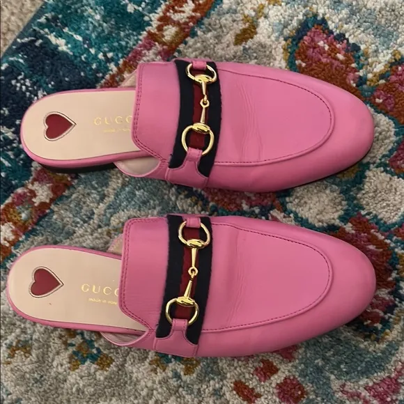 Authentic Gucci Pink Leather Loafers