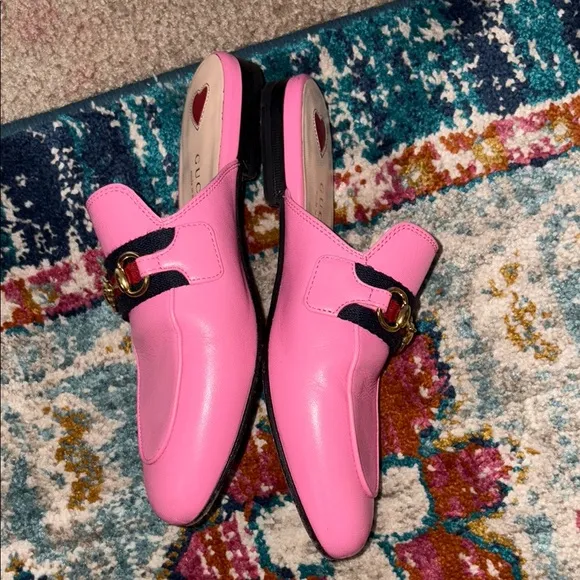 Authentic Gucci Pink Leather Loafers