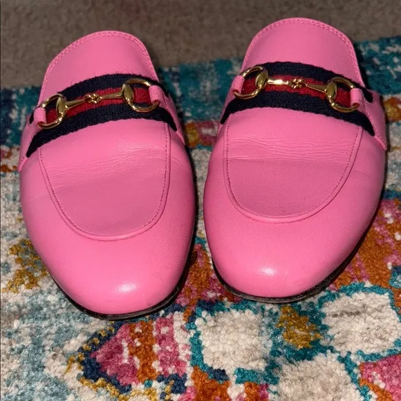 Authentic Gucci Pink Leather Loafers