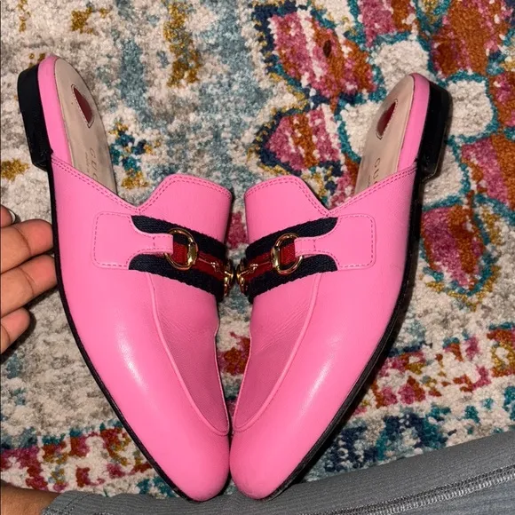 Authentic Gucci Pink Leather Loafers
