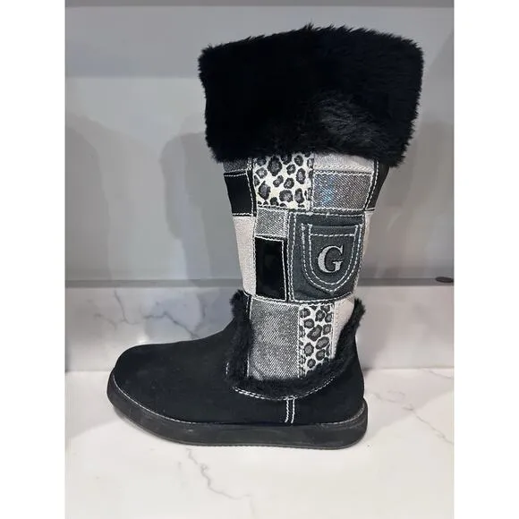 Authentic Guess Boots By Marciano Harmonie Black Multi Textile Upper Size 5.5‎