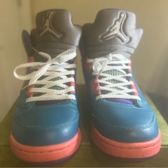 Authentic Nike Jordan 5 Retro Teal Blue and Pink Sneakers-No box