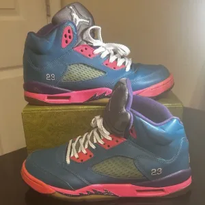 Authentic Nike Jordan 5 Retro Teal Blue and Pink Sneakers-No box