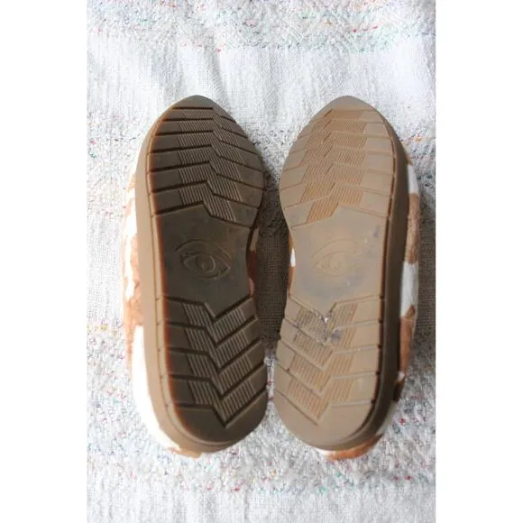 Babos Brown Cow Fur Calf Moo Hair Slide Pointed Toe Shoes Slides Babouche Size 6