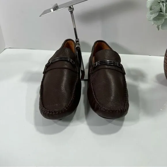 Baccarat Bucci Men’s Leather Loafers sz 13 Brown NEW # F293