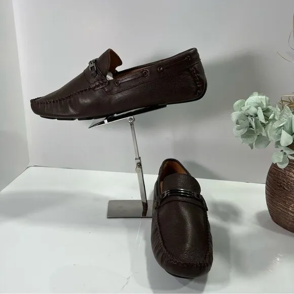 Baccarat Bucci Men’s Leather Loafers sz 13 Brown NEW # F293