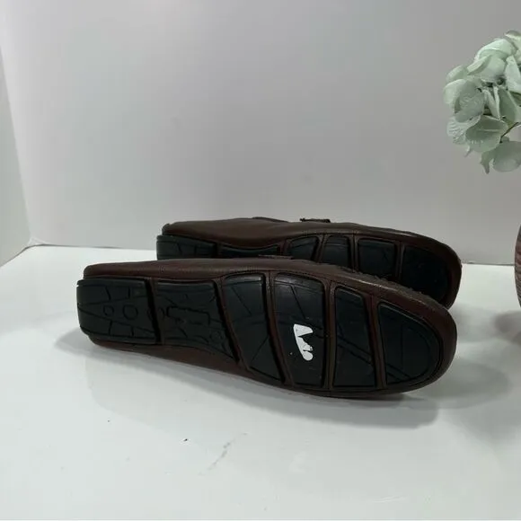 Baccarat Bucci Men’s Leather Loafers sz 13 Brown NEW # F293