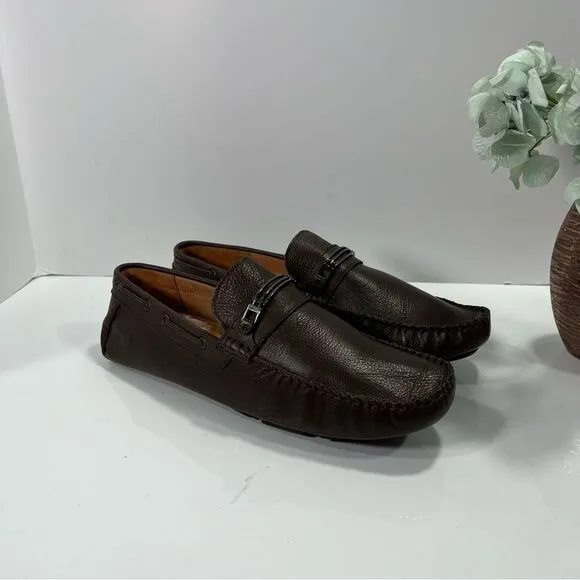 Baccarat Bucci Men’s Leather Loafers sz 13 Brown NEW # F293