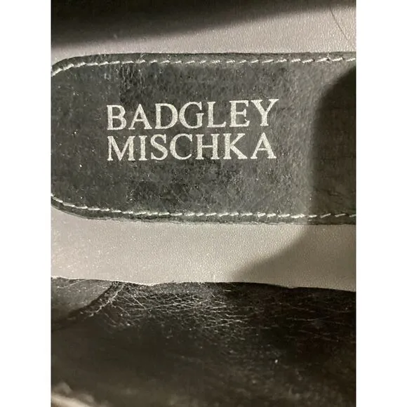 Badgley Mischka Men's Black and metallic Blue Leather Loafers Size 8.5