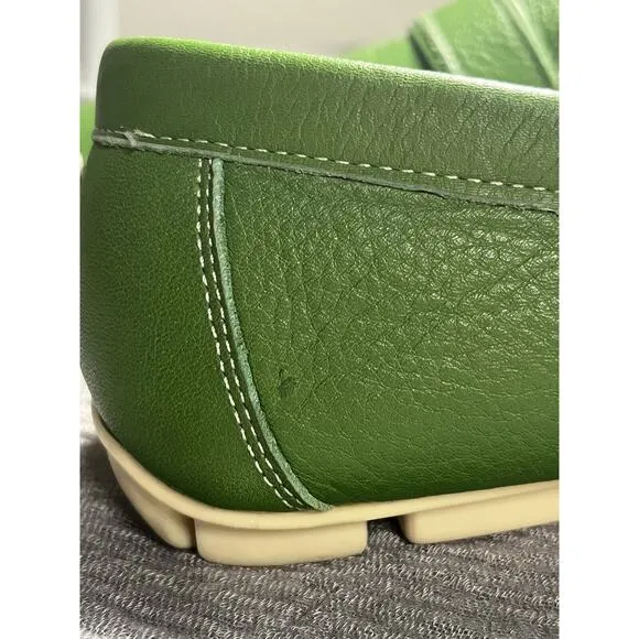 Baldinini Green Leather Loafer Driver Style Men's Casual Size 43 US 10