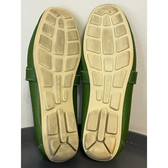 Baldinini Green Leather Loafer Driver Style Men's Casual Size 43 US 10