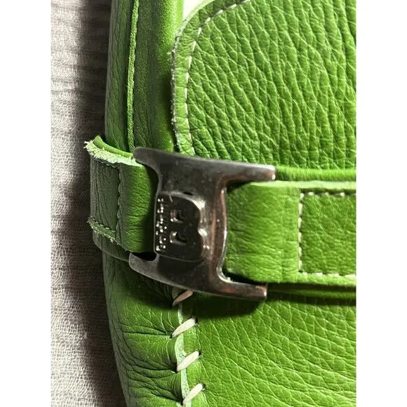 Baldinini Green Leather Loafer Driver Style Men's Casual Size 43 US 10