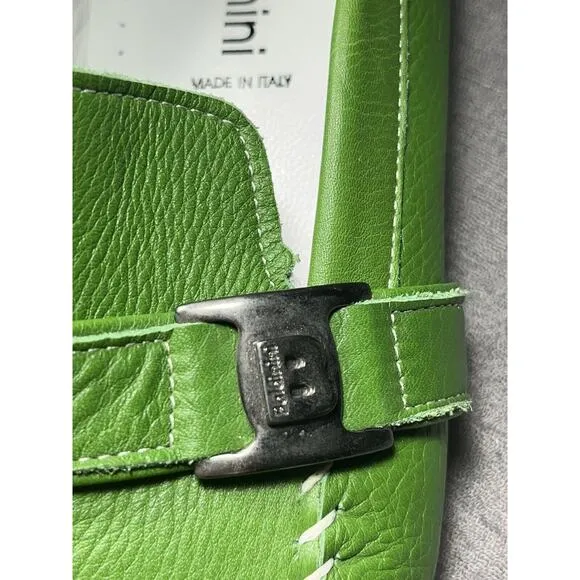 Baldinini Green Leather Loafer Driver Style Men's Casual Size 43 US 10