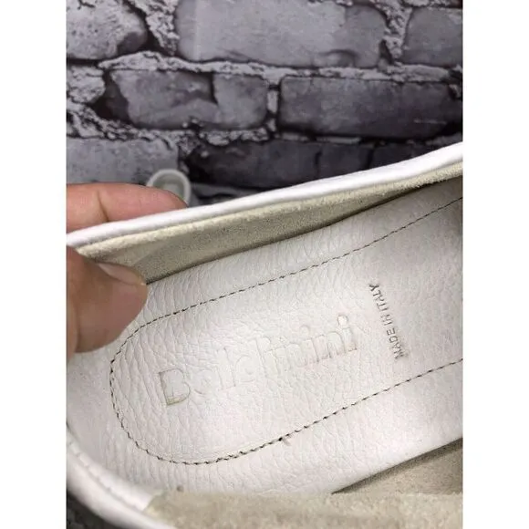 Baldinini White Leather Casual Penny Loafers Driving Shoes Men’s Sz 42EU/9M US