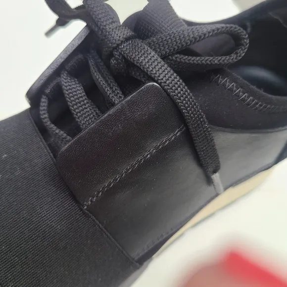 BALENCIAGA Black &amp; White Modern Sneaker Leather, Suede Sneaks Lace-up 8