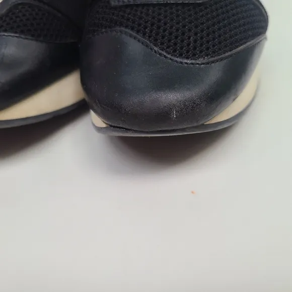BALENCIAGA Black &amp; White Modern Sneaker Leather, Suede Sneaks Lace-up 8