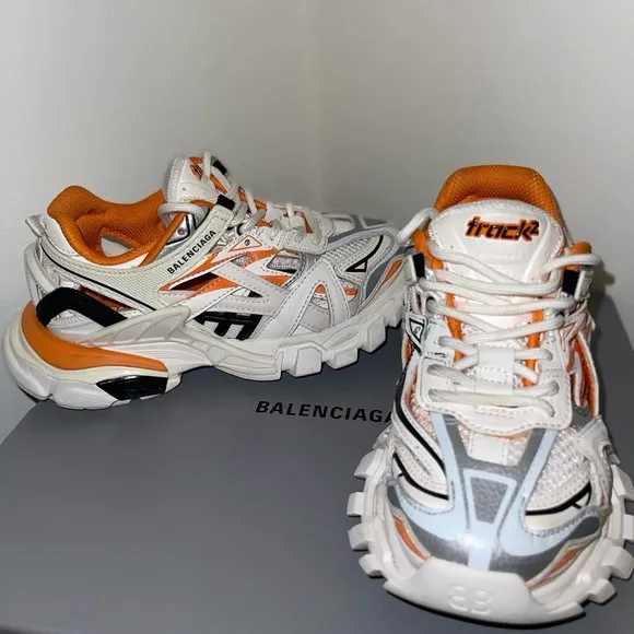 Balenciaga KidsTrack 2 mesh &amp; nylon lace-up sneakers