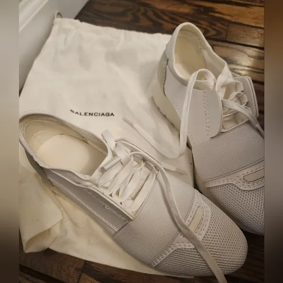 Balenciaga Leather And Mesh Race Runner Sneakers Size 37