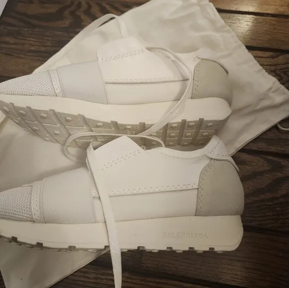 Balenciaga Leather And Mesh Race Runner Sneakers Size 37