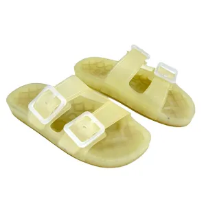 Balenciaga Mallorca Slides Sz 38 US 8 Lime Jelly Buckle Strap Designer Sandals