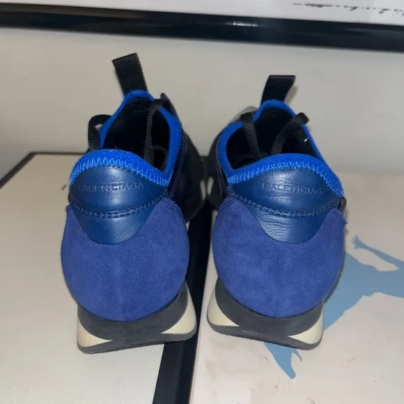Balenciaga Mesh Leather Race Runner Low Top Sneakers