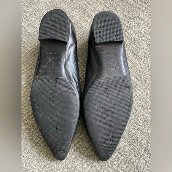 BALENCIAGA Women’s Black Leather Pointed Flats