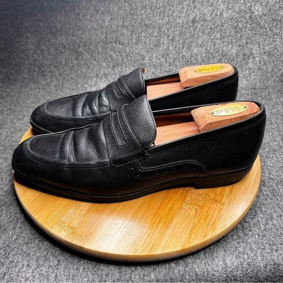 Bally Lauto Coconut Leather Loafers US 8.5 E Switzerland