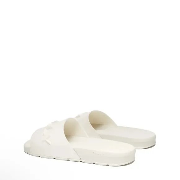 Bally logo-embossed white Rubber slides