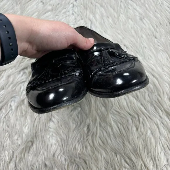 Bally Men's Black Patent Leather Tassel Loafers