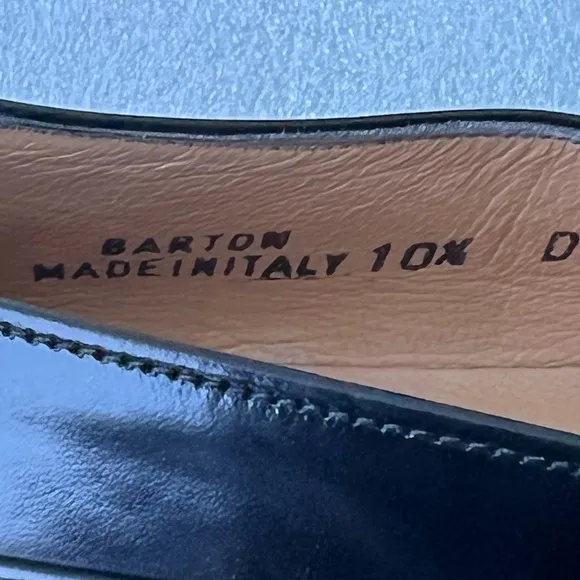 Bally Mens Borden Black Leather Penny Loafers Flats Size 10.5