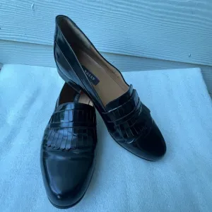 Bally Mens Borden Black Leather Penny Loafers Flats Size 10.5