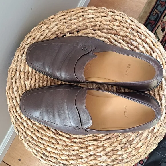 Bally Mens Century Nutmeg Brown Soft Italian Leather Loafers Size 11 E(Wide)‎