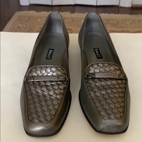 Bally Talbala gunmetal Nappa leather loafers