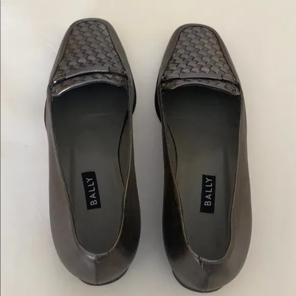 Bally Talbala gunmetal Nappa leather loafers