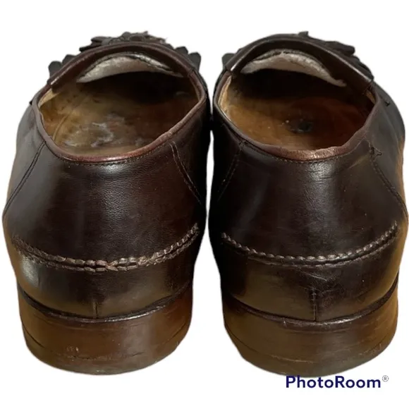 Bally Vigo Brown Leather Tassel Loafers Size 10.5