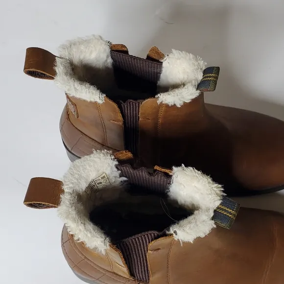 Barbour Primrose leather faux fur lined ankle boots brown Size 4 -US size 5.5