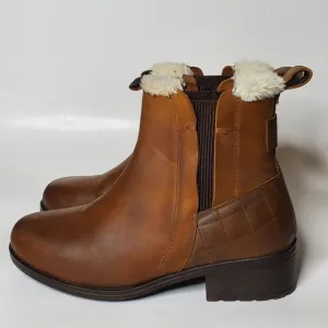 Barbour Primrose leather faux fur lined ankle boots brown Size 4 -US size 5.5