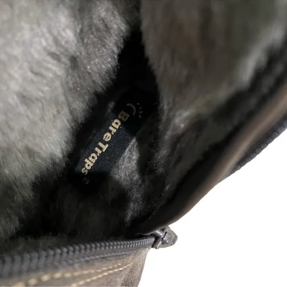 Baretraps Genuine Suede Leather Upper Faux Fur Gray Winter Boots Size 9