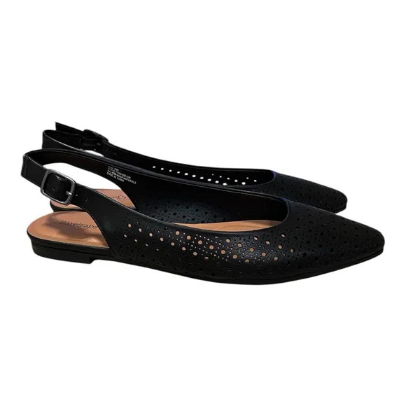 Baretraps Riva sling back Flats Shoes, Size 8M, Black‎