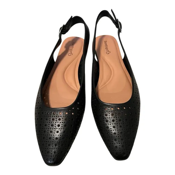 Baretraps Riva sling back Flats Shoes, Size 8M, Black‎
