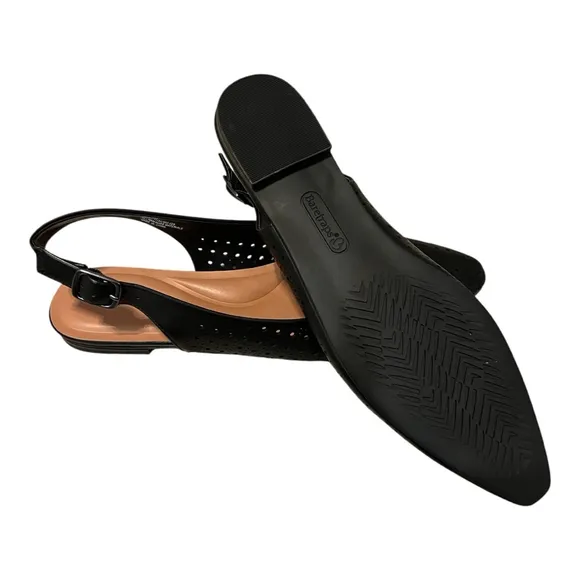 Baretraps Riva sling back Flats Shoes, Size 8M, Black‎