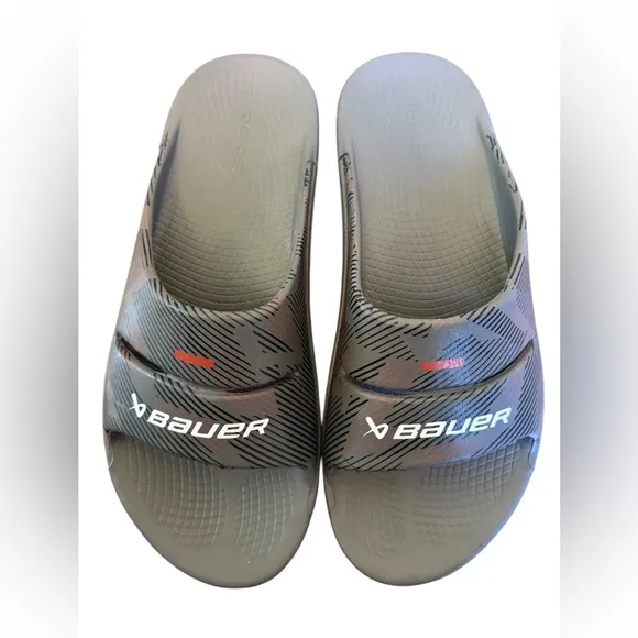 Bauer/Oofos Next Game Sport Slide Slippers in Gray size Men11 Women13