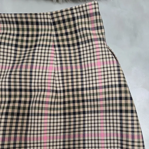 Baum Uno Pferdgarten pink plaid lined button skirt. Size  EU 40- US 8