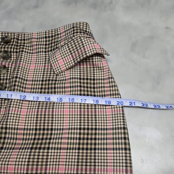 Baum Uno Pferdgarten pink plaid lined button skirt. Size  EU 40- US 8