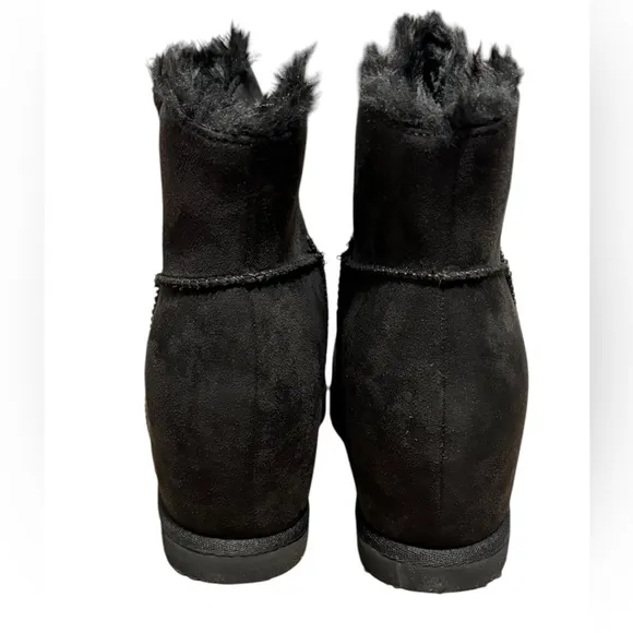 BC FOOTWEAR Undecided Wedge Boots 8.5 Black $90 Retail NWT