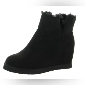 BC FOOTWEAR Undecided Wedge Boots 8.5 Black $90 Retail NWT