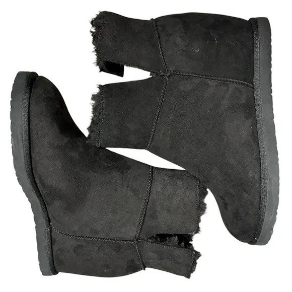 BC FOOTWEAR Undecided Wedge Boots 8.5 Black $90 Retail NWT